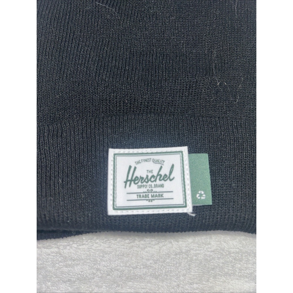 Herschel Black Knit Cuffed Beanie Unisex Adults Size OS - Picture 3 of 8